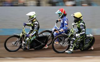 Jason Doyle leads the way in the opening heat.