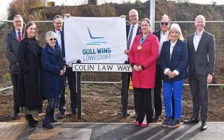 The official opening of Colin Law Way in Lowestoft.