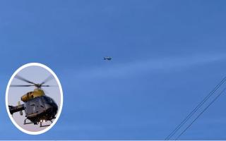 The helicopter was spotted on Saturday morning